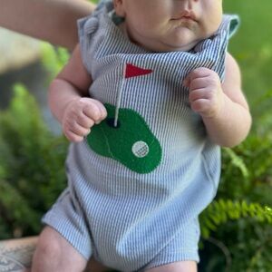 Mud Pie Baby Romper with Golf Design